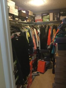 Closet organizing before