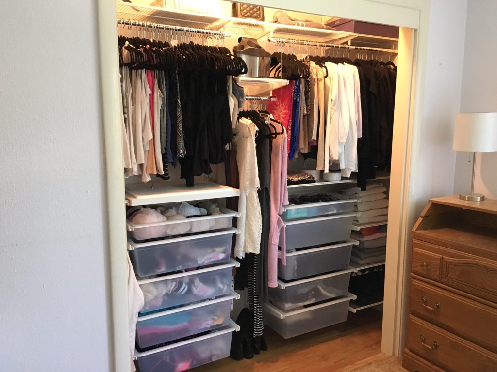 Closet organizing after